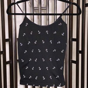 Trend Mall Black Anchor Print Camisole Small